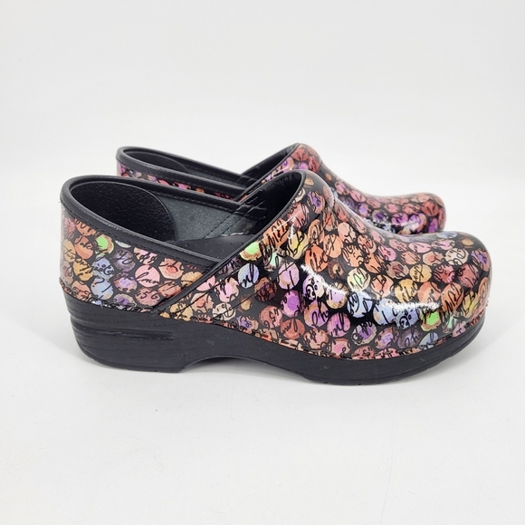 Dansko Shoes - Dansko Classic Slip On Leather Clogs Multicolor Pattern Black Size 37 7